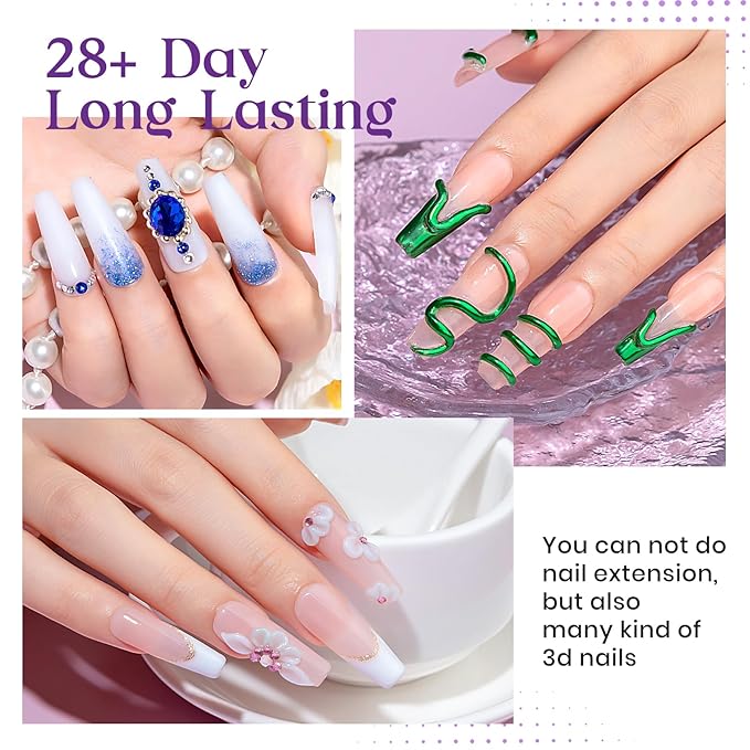 MIZHSE Solid Builder Gel for Nails, 60g White 3D Gel Nail Art Sculpting Non-Sticky Carving Hard Extension Soak Off UV LED for Salon Manicure Home DIY-VivaGrace Women