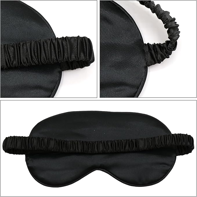 Personalized Eye Masks for Sleeping Add Photo Text Logo Name for Wedding Favor Satin Bachelorette Bridesmaid Gift Solid Black-VivaGrace Women