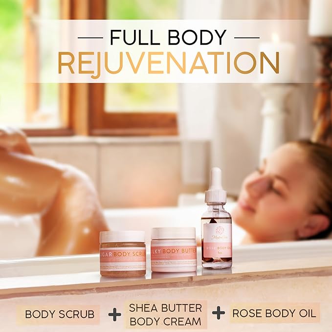 Luxury Spa Gift Basket for Women - Relaxing Self Care Kit with Body Scrub & Cream, Facial Mist, Scented Candle & More - Perfect Birthday Gift For Women - Box Set of 9 Pcs-VivaGrace Women