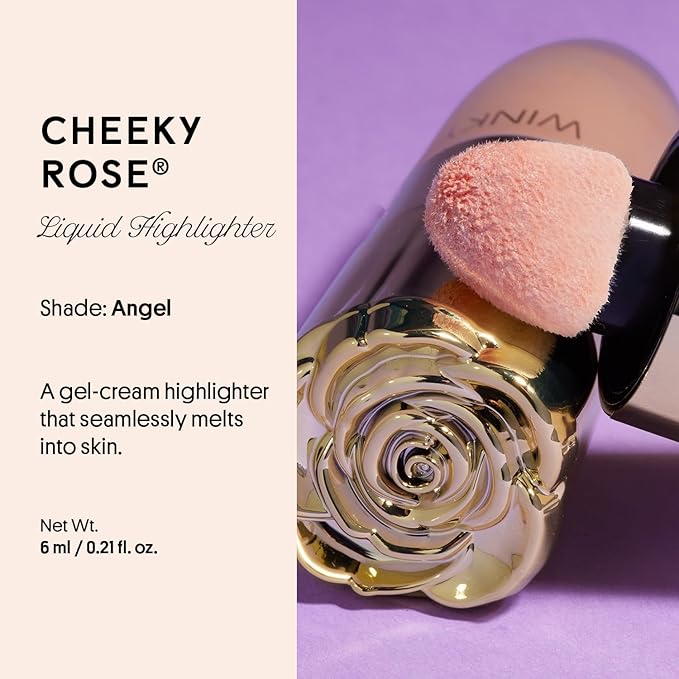 Winky Lux Cheeky Rose Liquid Highlighter, Gel Cream Blush Wand, Blendable & Buildable Pigment, Long Lasting Weightless, Angel-VivaGrace Women