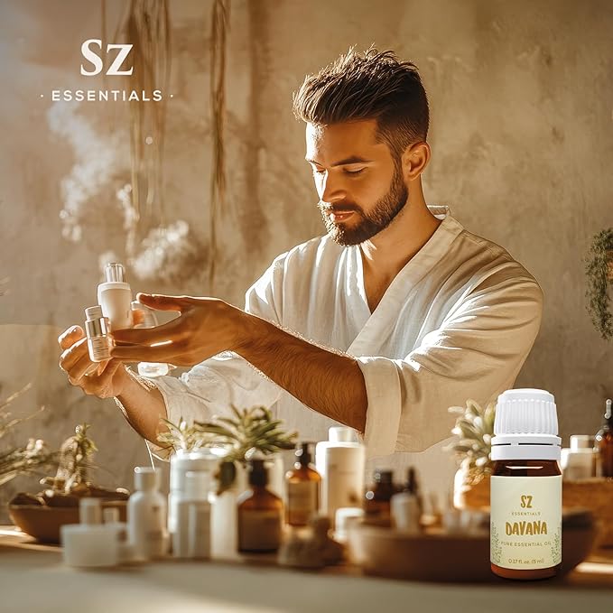 Davana Essential Oil - 100% Pure & Undiluted - Extracted from Artemisia Pallens- Sweet and Sour, Dried-Fruity, and Watermelon-Like Aroma Therapeutic Grade & Vegan - 0.17 oz (5 ml)-VivaGrace Women