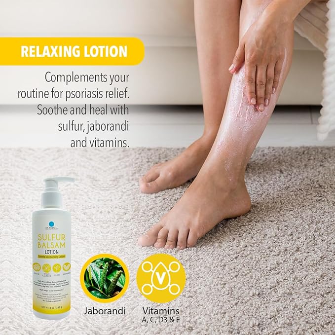 Dr. Robaina Sulfur Balsam Lotion – Lightweight Moisturizer for Dry, Flaky & Itchy Skin – Calms Redness, Supports Skin Barrier & Locks Hydration – Shea Butter & Tea Tree – 8 fl oz, USA Made-VivaGrace Women