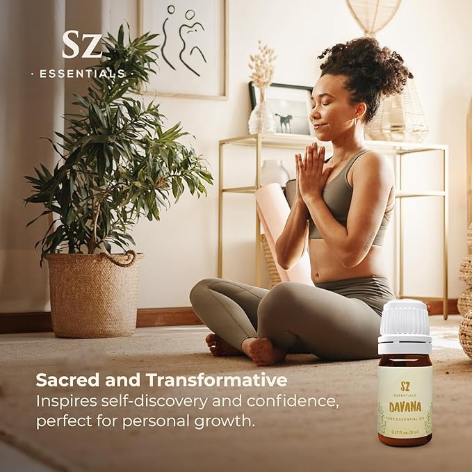 Davana Essential Oil - 100% Pure & Undiluted - Extracted from Artemisia Pallens- Sweet and Sour, Dried-Fruity, and Watermelon-Like Aroma Therapeutic Grade & Vegan - 0.17 oz (5 ml)-VivaGrace Women