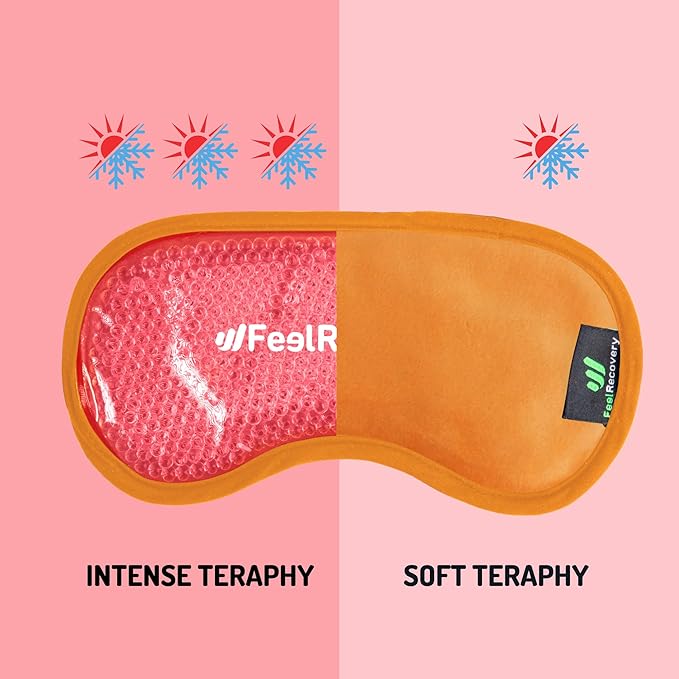 Cooling Gel Eye Mask for Puffy Eyes (8x4 in) - Reusable Cold Compress Pack for Dry Eyes, Tired Eyes, Headaches, Dark Circles - Flexible Golden Gel Beads Hot & Cold Therapy-VivaGrace Women