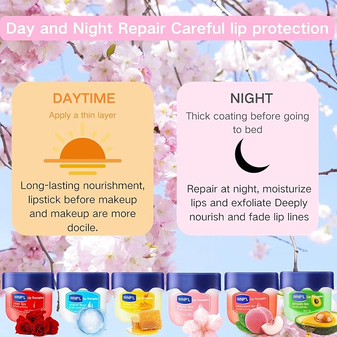 Lip Balm Set, 6Pcs Fruit Moisturizing Lip Balm, Lip Moisturizer Tinted Lip Balm, Hydrating Lip Balm For Reduce Lip Wrinkles, Dead Skin, Dry & Chapped, Cute Lip Balm Set For Women-VivaGrace Women