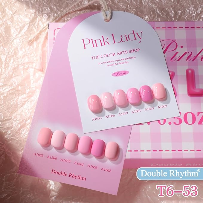 Double Rhythm 6 Pcs 15 ML Gel Polish Set Same Color Same Bottle Soak Off Gel Polish Kit Nail Art Manicure Salon DIY at Home for Women (Neutral Skin Pink Nude Beige -T6-53)-VivaGrace Women