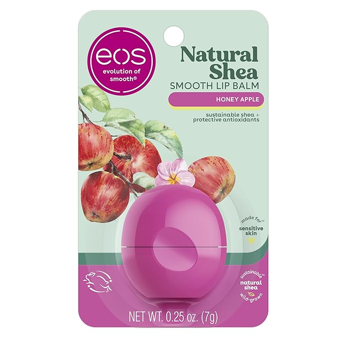 eos Natural Shea Lip Balm- Honey Apple, All-Day Moisture, Made for Sensitive Skin, Shea Lip Care Products, 0.25 oz-VivaGrace Women
