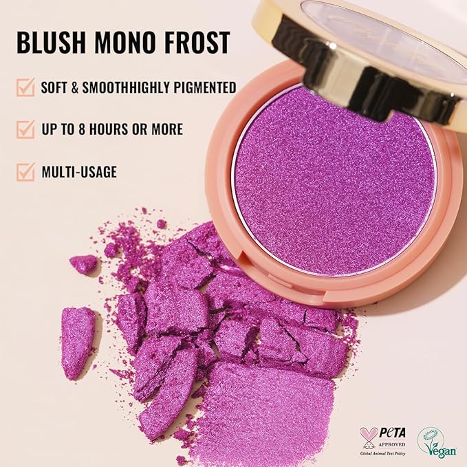 Oulac Luminisers Powdery Blush for Cheeks Sliky Glow,Brighten Skin As Highlighter Blush Makeup, Shimmer Blusher,Buildable and Vegan Cosmetics,4.8g F13 Carnival-VivaGrace Women