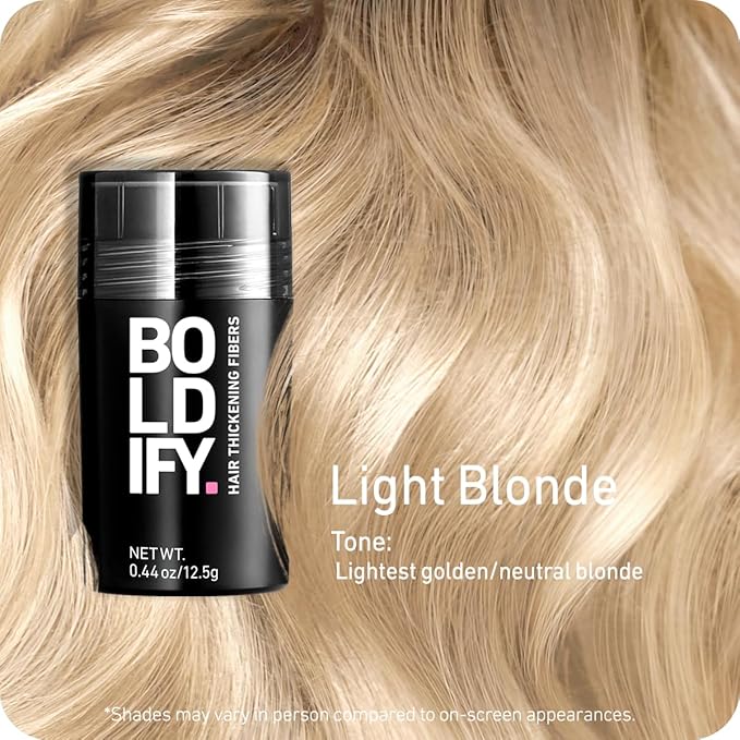 BOLDIFY Hair Fibers (12.5g) - Fill In Thinning and Fine Hair for an Instantly Fuller, Thicker Look - 14 Shades for Women & Men - Light Blonde-VivaGrace Women