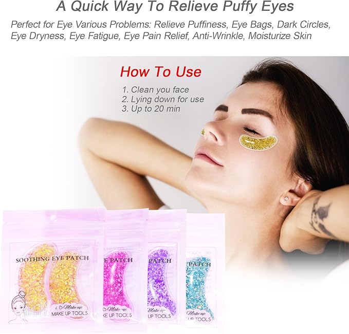 Under Eye Patches for Puffy Eyes, Reusable Ice Gel Eye Pads Cooling Eye Patch Hot Cold Therapy Eye Mask 10Pack-VivaGrace Women
