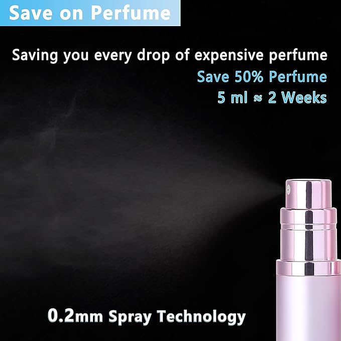 Travel Refillable Perfume Atomizer Bottle 5ml Leakproof Travel Perfume Refillable Bottle (Pink)-VivaGrace Women