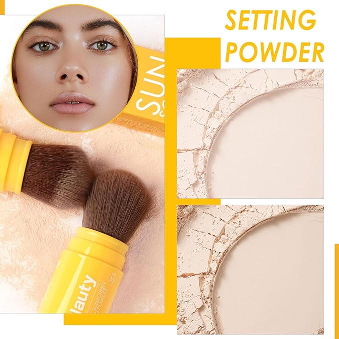 Mineral Setting Powder, Matte Oil Control Mineral Brush Powder for Face, Natural Translucent Loose Setting Powder, Lasting Lightweight Breathable Face Powder for All Skin (Translucet, 8g)-VivaGrace Women