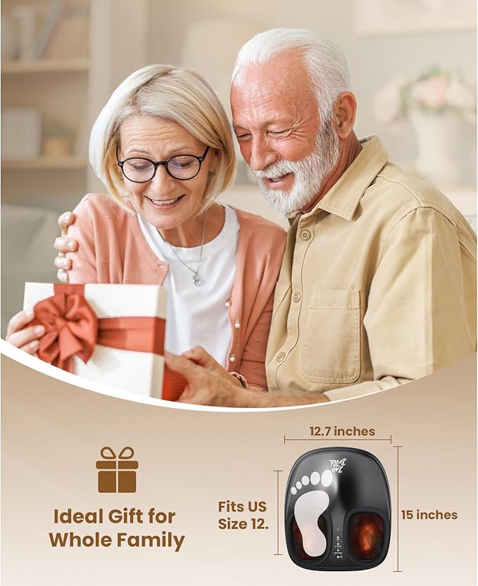 BOB AND BRAD Foot Massager with Heat,Shiatsu Deep Kneading Electric Feet Massager Machine for Plantar Fasciitis, Men Size 12-VivaGrace Women