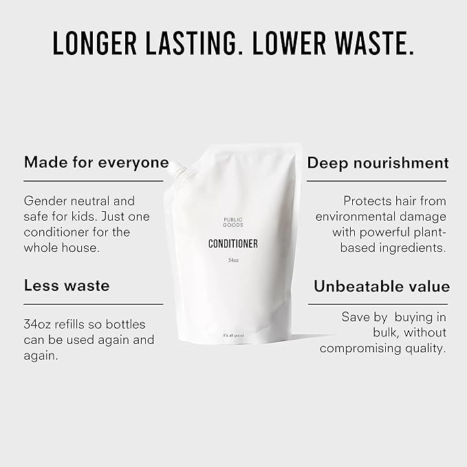Public Goods Conditioner for Women & Men | Natural Conditioner to Protect & Moisturize Dry Hair | Made with Organic Essential Oils | Sulfate & Paraben Free | Vegan Friendly | 34 Fl Oz Refill-VivaGrace Women