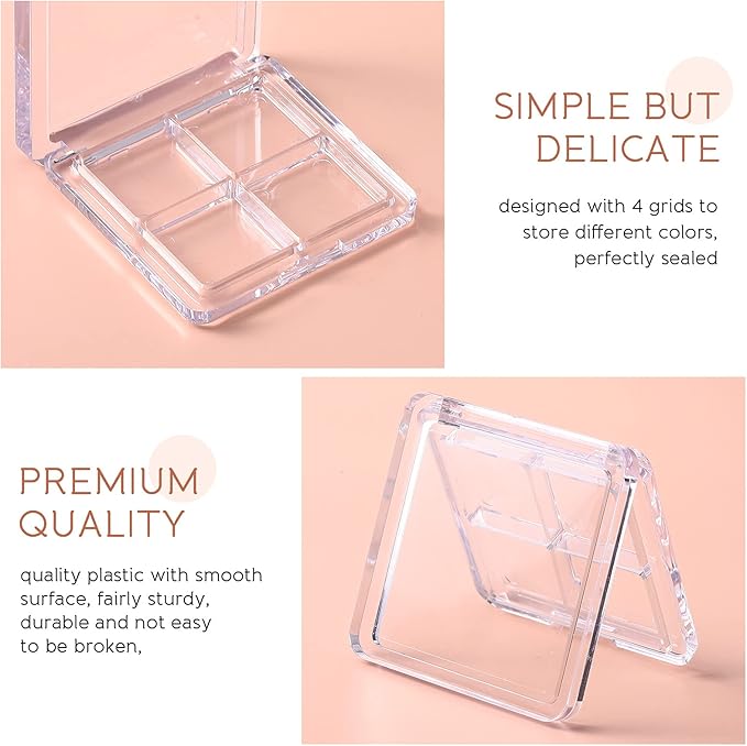 Beaupretty Empty Lipstick Palette，2 Pieces Empty Lipstick Box DIY Eyeshadow Powder Blush Lipstick Palette Empty Highlighters Container Empty Eyeshadow Pan Makeup Palette for Women