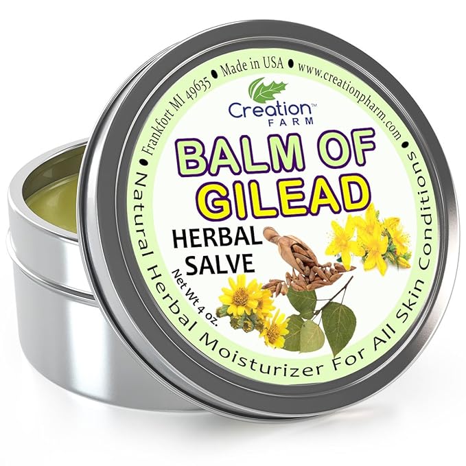 Creation Farm Balm of Gilead Herbal Salve - 3 Pack Large 4 oz Tins -Balm of Gilead Ointment -Balm De Gilead Ungüento-VivaGrace Women