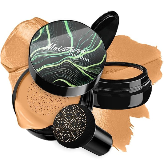 Mushroom Head Air Cushion CC Cream BB Cream Even Skin Tone Liquid Foundation, Concealer Lasting Makeup Base Primer (#06 Brown)-VivaGrace Women