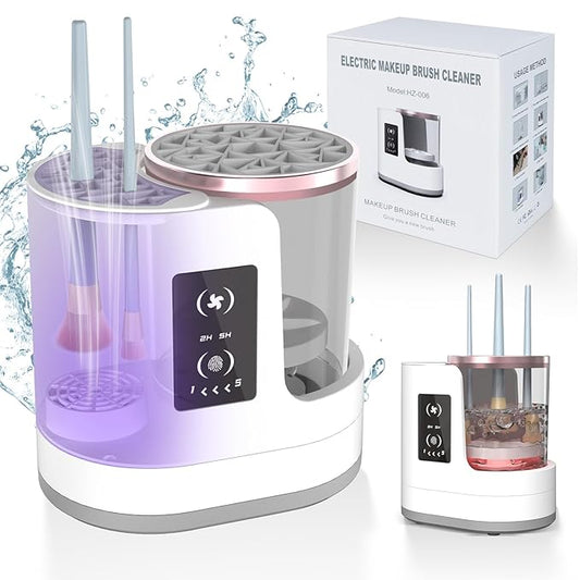 3 IN 1 Electric Makeup Brush Cleaner Machine With Makeup Brush Dryer-Holder-Portable Automatic USB Cosmetic Brushes Cleaner Tool for All Size Beauty Makeup Brush Set,Contour, Eyeshadow, Blush Brush-VivaGrace Women