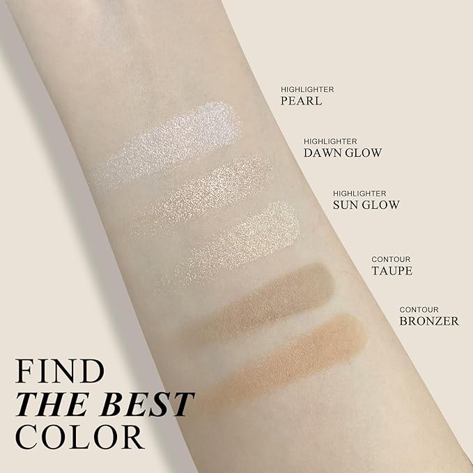 KYDA Face Sculpting Contour Palette, Natural Shimmer Smooth Contour Pressed Powder, Ultra-fine Lightweight, Easy to Blend, Multiuse Baked Contour Makeup-BRONZER-VivaGrace Women