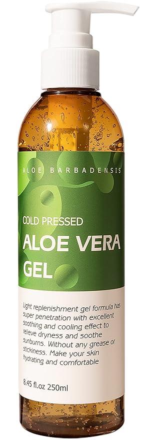 benatu Aloe Vera Gel for Face and Hair, 100% Pure Cold Pressed, Natural Facial Moisturizer for Sunburn Relief, Ance, Skin Care (8.8 fl oz)-VivaGrace Women