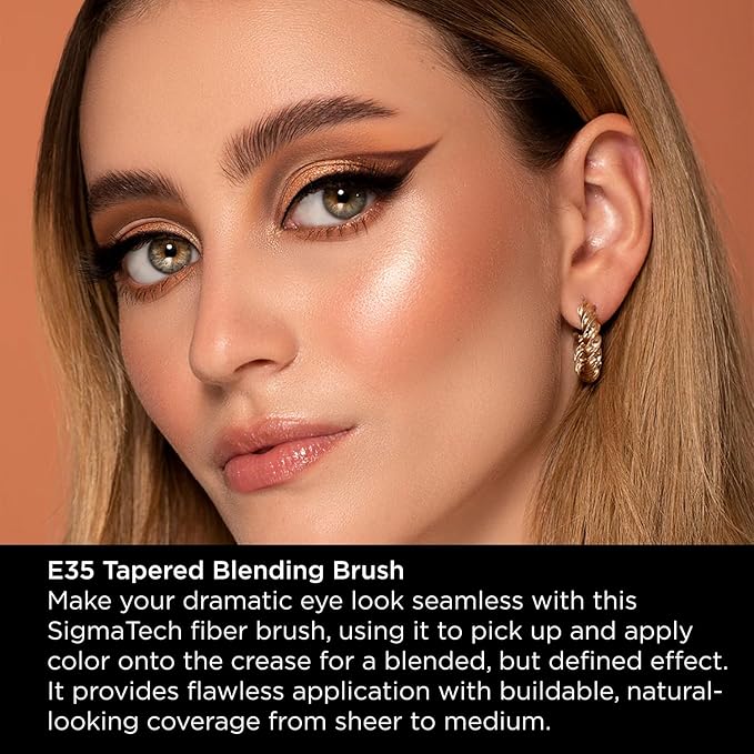 Sigma Beauty Professional E35 Tapered Blending Brush – Professional Eyeshadow Brush for Precision Eyeshadow Blending, Softens Dramatic Edges & Harsh Lines for a Well Blended Effect (1 Brush)-VivaGrace Women