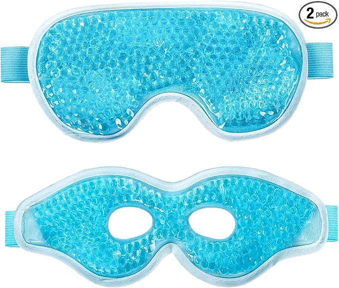 2PCS Gel Eye Mask, Reusable Hot Cold Therapy Eye Mask, for Puffy Eyes, Dark Circles, Headaches, Migraine, Stress Relief-VivaGrace Women