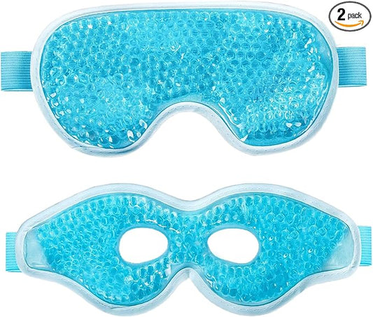 2PCS Gel Eye Mask, Reusable Hot Cold Therapy Eye Mask, for Puffy Eyes, Dark Circles, Headaches, Migraine, Stress Relief-VivaGrace Women