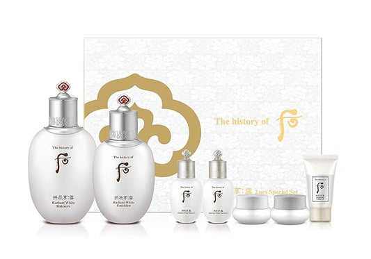 The History of Whoo Gongjinhyang Seol Special Set | Brightening Skincare Set for Instant Skin Radiance & Luminosity | Contains Gongjinhyang Seol Balancer,Lotion,Essence,Corrector,Cream & Sunscreen-VivaGrace Women