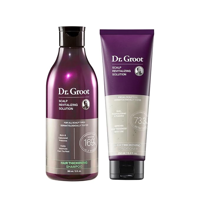 Dr. Groot Thickening Essentials Set for Hair Loss, Thinning Hair, Repair and Growth with Biotin and Rosemary, Clinically Tested Scalp Treatment-VivaGrace Women