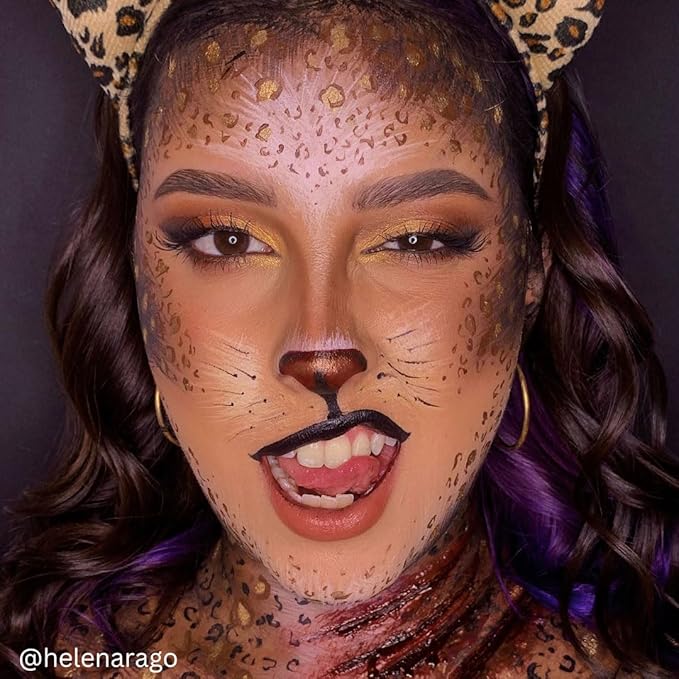 Mehron Makeup Color Cups | Stage, Foundation, Face Paint, Body Paint, Halloween | Face Paint Makeup | Greasepaint .5 oz (14 g) (Wolfman Brown)-VivaGrace Women