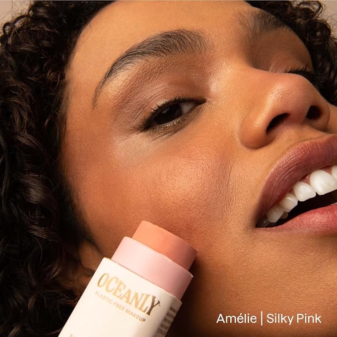 ATTITUDE Oceanly Lightweight Blush Stick, Titanium Dioxide-Free, EWG Verified, Plastic-Free, Vegan & Cruelty-free Makeup, Silky Pink, 0.3 Ounces-VivaGrace Women