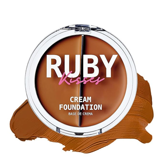 Ruby Kisses 3D Face Creator Cream Foundation & Concealer, 12 Hours Long Lasting, Medium to Full Coverage, Non-Greasy, Ideal for Makeup & Contour Palette (Level 10)-VivaGrace Women