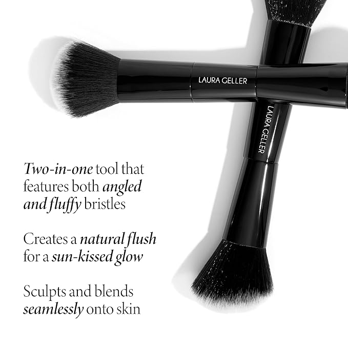 LAURA GELLER NEW YORK Dual-Ended Blush + Bronzer Brush - Blush Bronzer Contour Face Makeup Brush-VivaGrace Women