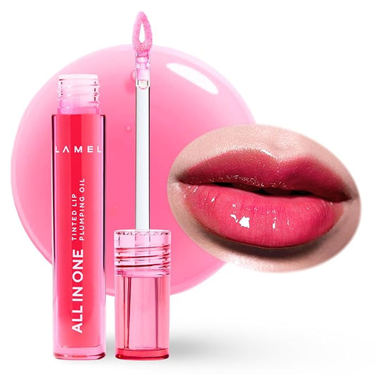 All-in-One Lip Tinted Plumping Oil - Universal Color & Moisture, Soft Balm for Day & Night Use, Lip Mask&Lip Gloss - Long-Lasting & Scented, Watermelon 403-3ml/0.1fl.oz-VivaGrace Women