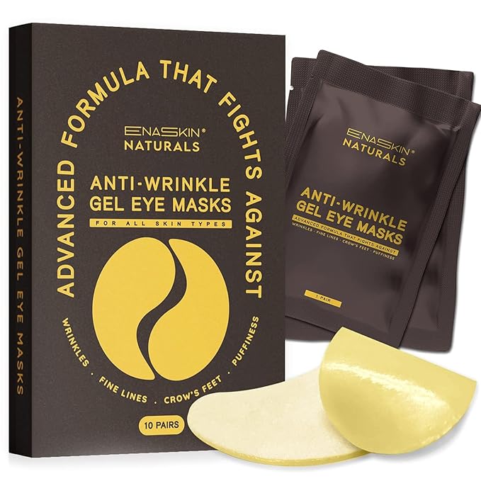 Enaskin Naturals Under Eye Patches for Dark Circles: Premium Gels Pads - Reduce Eye Bags, Wrinkles & Puffy - Skin Treatment Advanced Mask - Anti Aging & Face Moisturizer For Women, 10 Pairs (Black)-VivaGrace Women