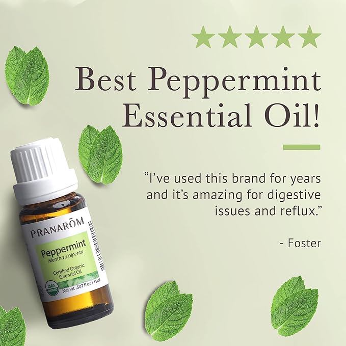 Pranarom USDA Certified Organic Peppermint Essential Oil (15ml), 100% Pure Undiluted Therapeutic Grade from India for Aromatherapy, Diffuser, Topical, Cooling, Massage & Relaxation-VivaGrace Women