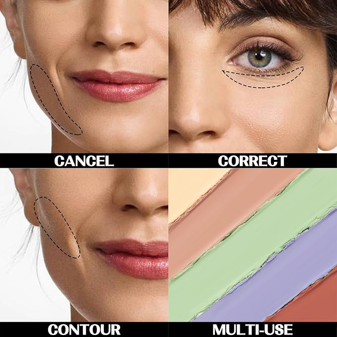 5 In 1 Multi-Use Correcting Concealer Palette,Waterproof Long Lasting Contour Palette,Professional Creamy Concealer Kit for Women,Easy to Create Full Coverage and Natural Finish.#6-VivaGrace Women