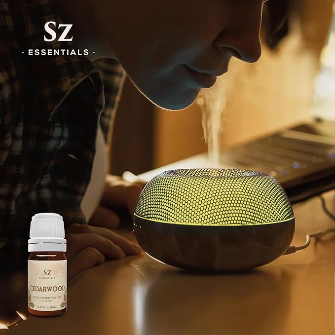 Cedarwood Essential Oil (Cedrus Atlantica) – Therapeutic Grade, 100% Pure & Natural with Soothing Woodsy Aroma for Relaxation, Aromatherapy, Skin Care & Diffuser - 0.17 fl oz. (5ml)-VivaGrace Women