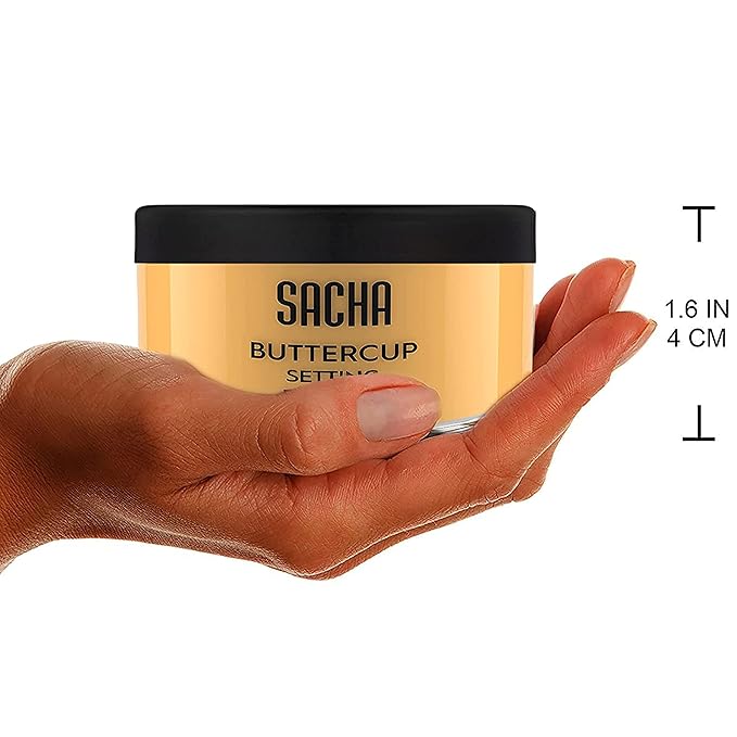 Sacha BUTTERCUP Setting Powder Makeup 1.75 Oz. Translucent Setting Powder for Oily Skin Finishing Powder Loose Powder Makeup Blurring Powder Blurs Fine Lines and Pores For Medium to Dark Skin Tones-VivaGrace Women