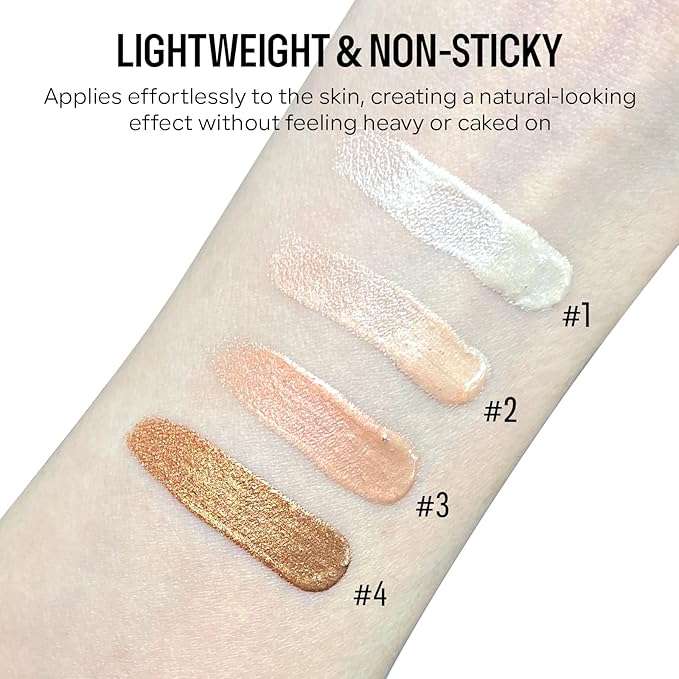 KYDA Liquid Highlighter, High Glossy Face Illuminator, Radiant Glow Liquid Filter, Silky Creamy Face Enhancing Makeup, Buildable Formula-Rose Gold-VivaGrace Women