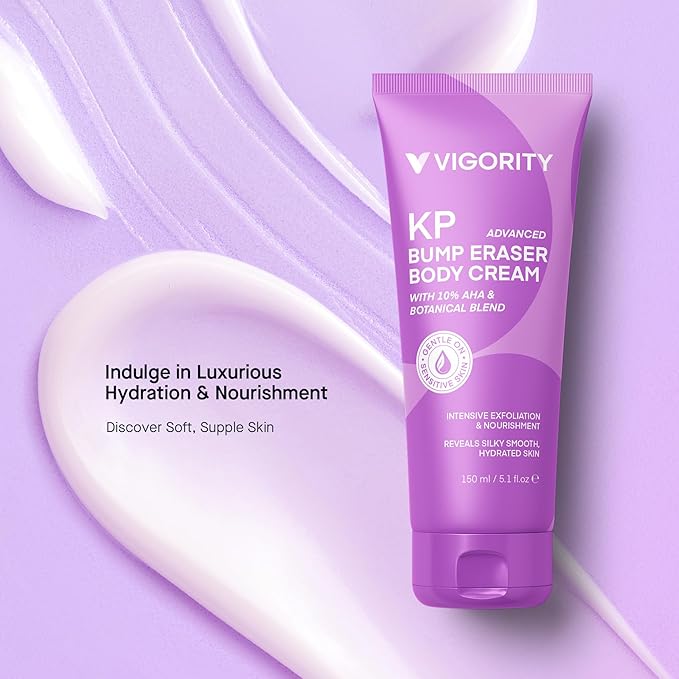 Vigority Keratosis Pilaris Treatment Cream with Lactic Acid – KP Body Bump Exfoliating Moisturizer for Rough, Bumpy, Dry & Flakey Skin, Strawberry Legs – 5.1 Oz-VivaGrace Women