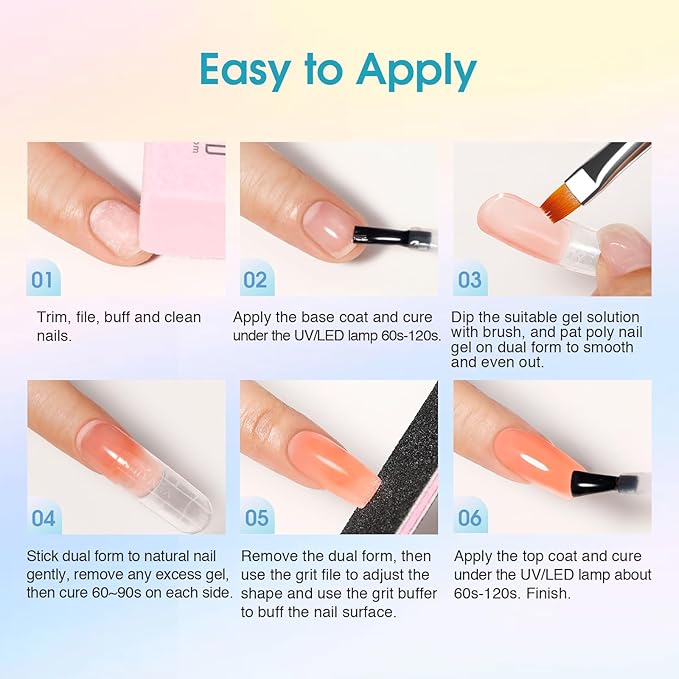 ROSALIND Poly Nail Gel Colors Kit -14 Colors +72 Nail Art Accessories kit Poly Nails Gel Kit Starter Kit with Mini UV Lamp Slip Solution Poly Nail Art Tools for Beginners with Everything-VivaGrace Women