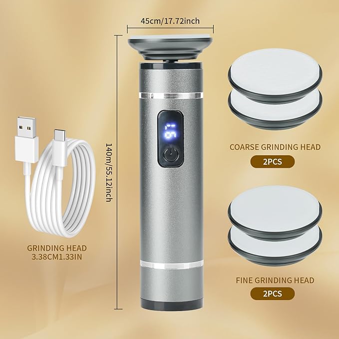 The 2025 Latest Model Electric Feet Callus Remover,Electric Foot Files for Men & Women,Electric Callus Remover for Feet Dead Skin and Calluse,Rechargeable Digital Feet Callus with 4 Grinding Heads-VivaGrace Women