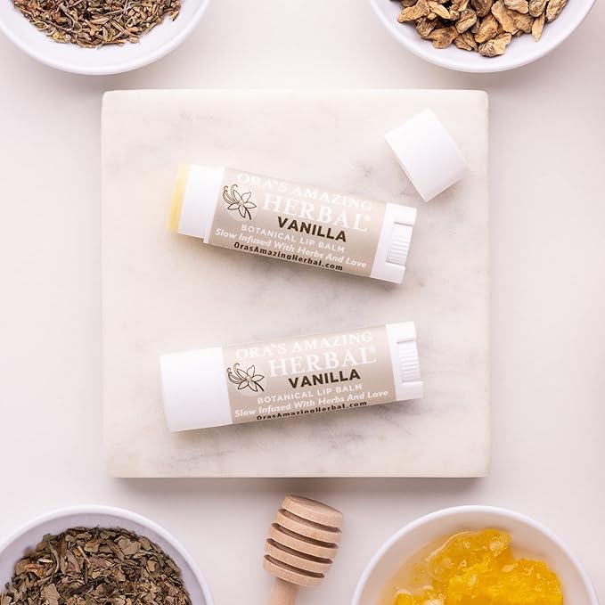 Soothing Natural Vanilla Lip Balm, Beeswax Lip Balm, Calendula Lip Balm, Dry Cracked Lips, Perioral Dermatitis, Organic Coconut Oil No Synthetic Fragrance-VivaGrace Women