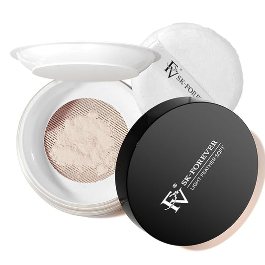 FV Baking Powder, Lightweight Loose Smooth Ivory Setting Powder Highlighter Poreless Longwearing Matte Waterproof Oil Absorb Makeup Powder for Setting with No Flashback 0.35oz(10g)-VivaGrace Women