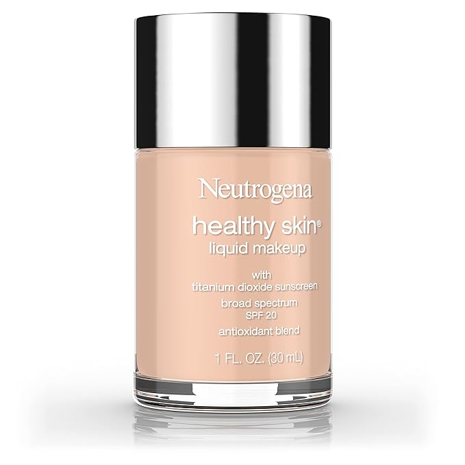 Neutrogena Healthy Skin Liquid Makeup Foundation, Broad Spectrum SPF 20 Sunscreen, Lightweight & Flawless Coverage Foundation with Antioxidant Vitamin E & Feverfew, Medium Beige, 1 fl. oz (Pack of 2)-VivaGrace Women