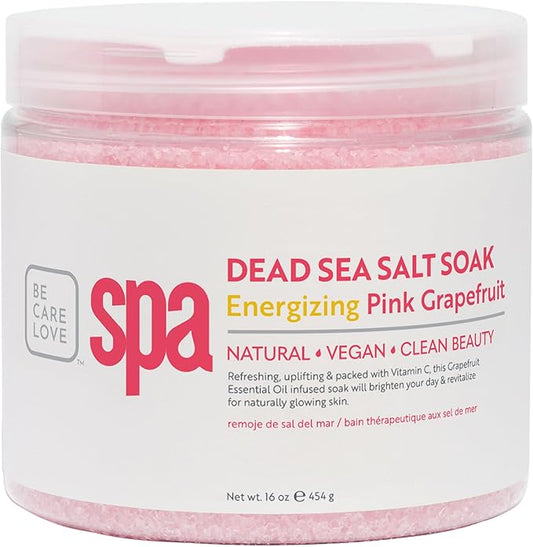 BCL SPA Dead Sea Salt Soak - bath salt with organic Pink Grapefruit, Shae Butter, Arnica, Aloe Vera juice, Chamomile, Argan oil & Jojoba oil skin exfoliator - Home/Professional use 16 fl oz-VivaGrace Women