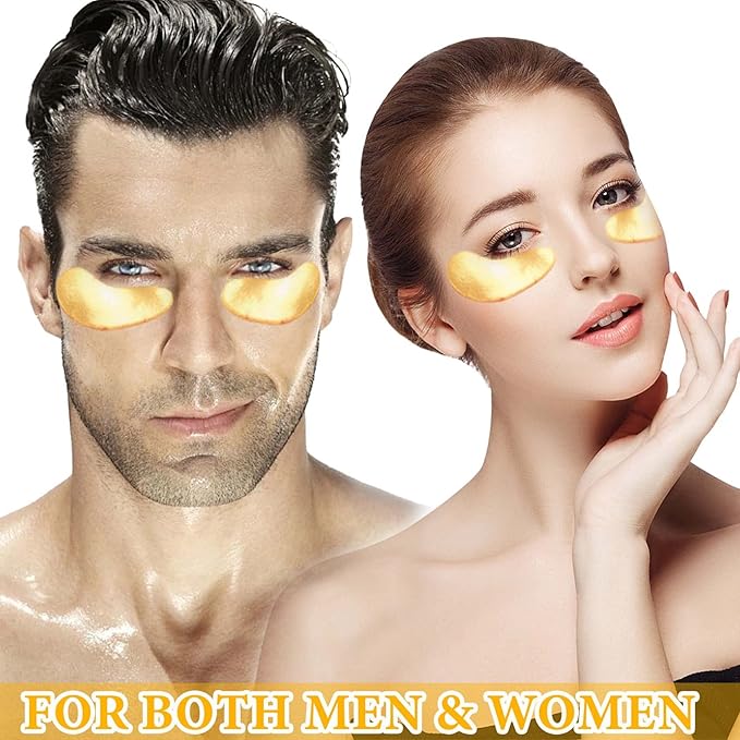 30 Pairs 24K Gold Eye Pads Under Eye Mask,Collagen Crystal Under Eye Patches Moisturizing Eye Gel Pads,Under Eye Masks for Wrinkles,Puffy Eyes & Dark Circles,Eye Patch for Beauty Eye Care-VivaGrace Women