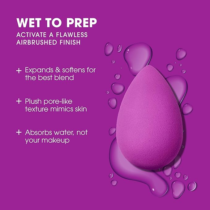Beautyblender® | Amethyst Beauty Blender Makeup Sponge, Super-Soft Foam Easily Blends Foundations, Powders & Creams, Made in USA, Reusable, Washable, Streak Free Application, Vegan, Cruelty Free-VivaGrace Women
