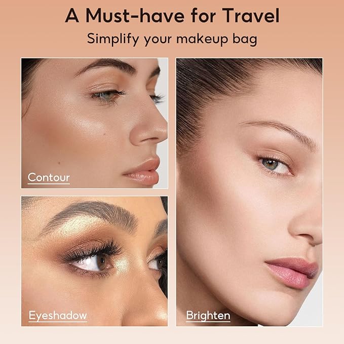 Highlight Contour Makeup Palette Effortless Blending Matte Shimmer Highlighter Palette and Bronzer Powder for Warm Toned Skin